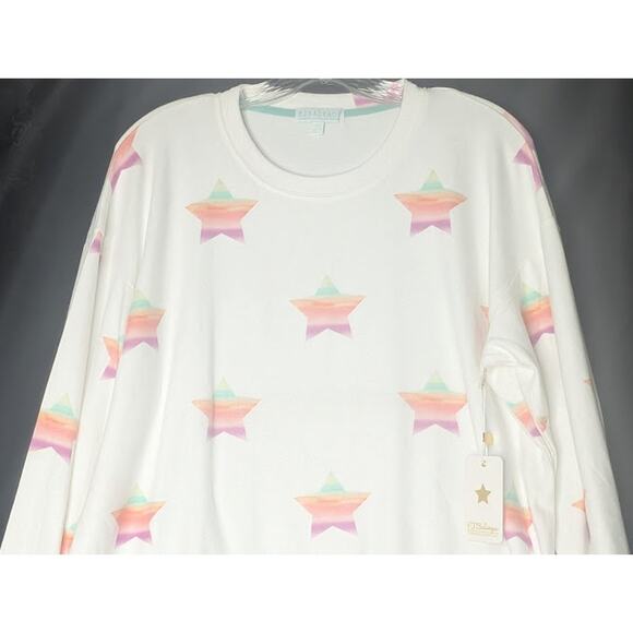 PJ SALVAGE Ivory Stardust Cozycore Loungewear Top Medium NWT basic everyday - Picture 3 of 9